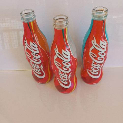 Coca-Cola collectible bottles used, Athens 2004 Olympic Torch Relay set of 3