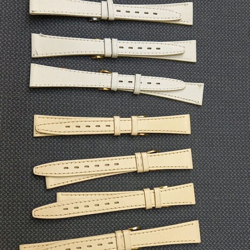 Set of 8 leather watch straps new, white and ecru
