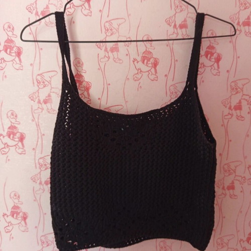Crochet crop top Pink Woman black, like new
