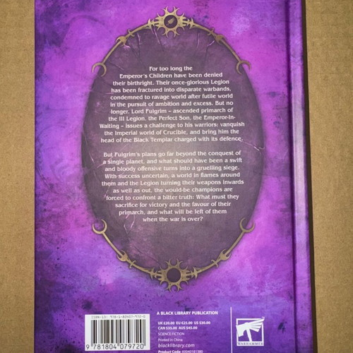 Warhammer 40,000 Fulgrim The Perfect Son hardcover like new