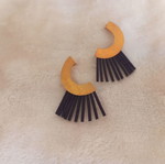 Handmade gold-plated earrings like new, gold and blue