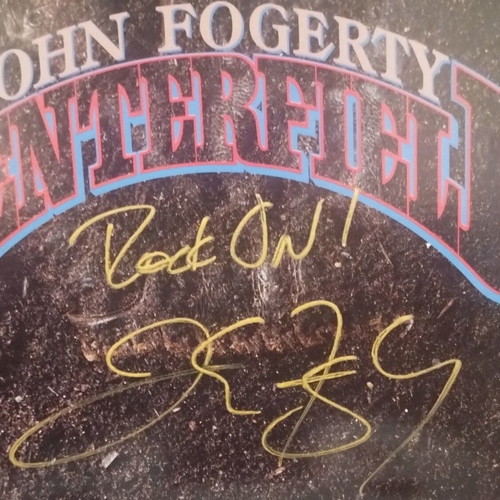 John Fogerty Centerfield LP signed, used, 1985 rock album