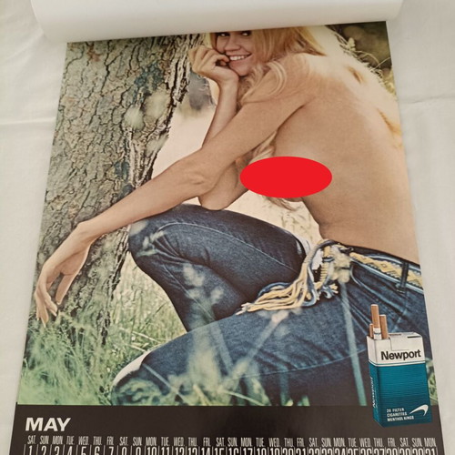 Kent Newport True rare 1971 wall calendar with semi-nude models like new