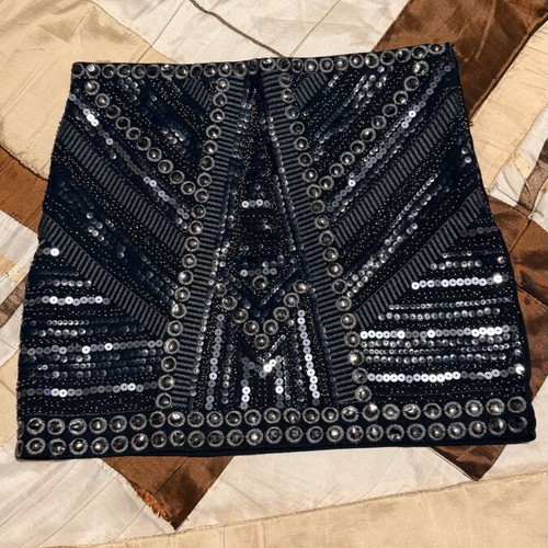Skirt with sequins and metallic details new, size M, black