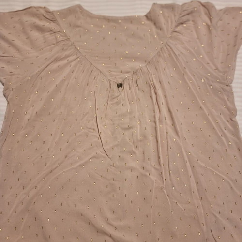 Regalinas women's blouse one size new dusty pink with gold details