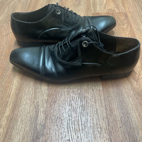 Men's leather shoes moccasins used, size 43, Cesare Paciotti, black