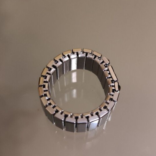 Silver ring with gold heart stainless steel new, size 8