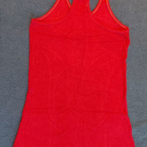 Four tank tops used, red, yellow, dark yellow, light green