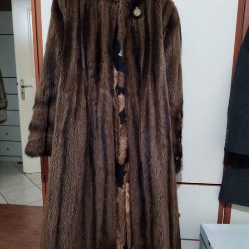 Mink fur with lining like new, brown, size large-extra large