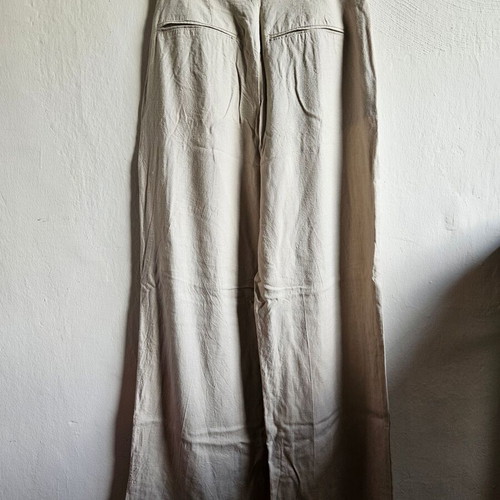 Linen παντελόνι Stradivarius μεταχειρισμένο, μπεζ, ίσια γραμμή, μέγεθος S
