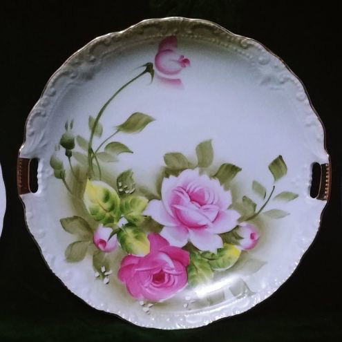 Lefton Heritage Green pasta set Japan 1940-1950 new, 7 pieces