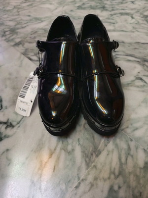Celestino black patent shoes new with buckle size 36