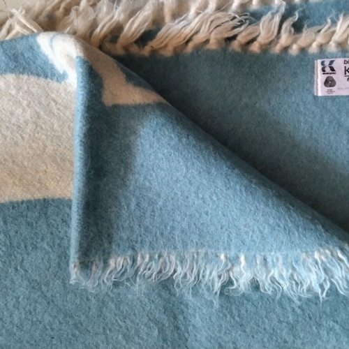 Vintage Biokarpet Klinto reversible wool blanket, new