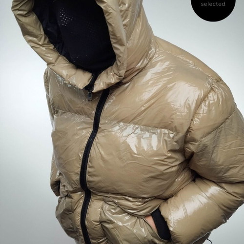 DEF Shiny Puffer Jacket like new, size L-XL, beige