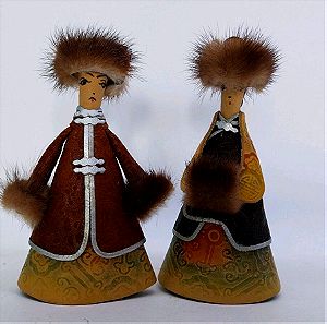Βιντάζ δερμάτινα κούκλες από την Σοβιετική Ένωση, χειροποίητες