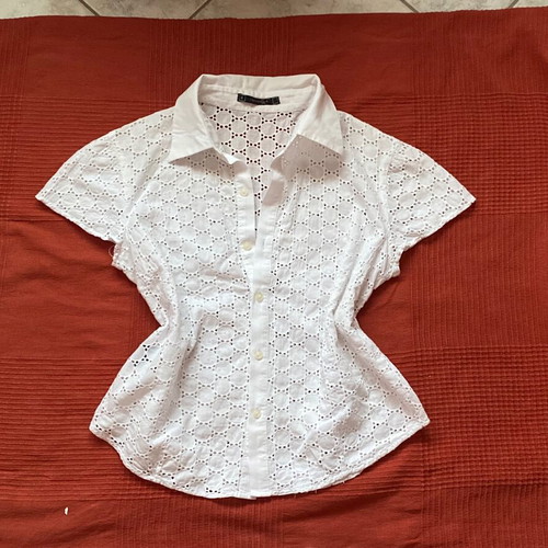 Raxevsky white short-sleeve lace shirt, women's