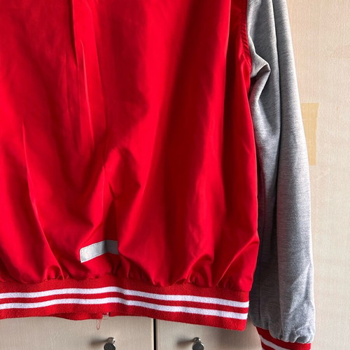 Bomber jacket like new, gray and red
