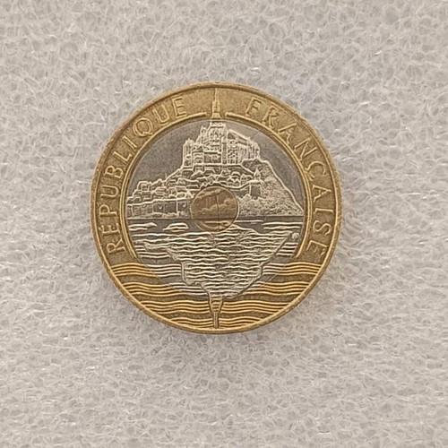 France 1992 20 Francs bimetallic coin Mont Saint-Michel