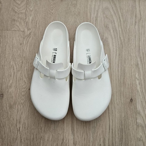 Birkenstock Boston slippers, size 45, white