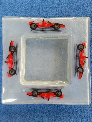Decorative Glass Ashtray Formula 1 theme like new
