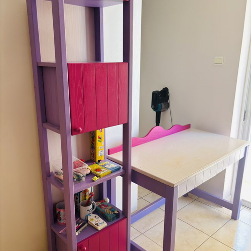 Desk and bookshelf set used