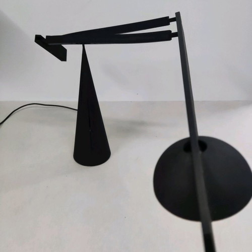 Italiana Luce Tabla desk lamp black, plastic and metal