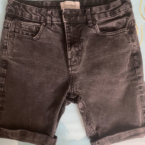 Men's Washed Black Denim Shorts Pull & Bear size 40 like new