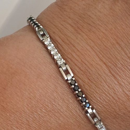 925 silver bracelet 18 cm with zirconia
