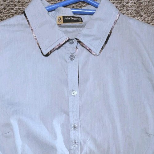 Julia Bergovich women's shirt used, blue with checkered details, size 38
