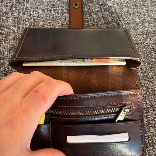 Handmade leather tobacco pouch
