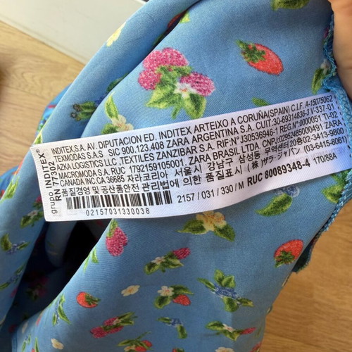 Zara dress size medium like new, blue floral