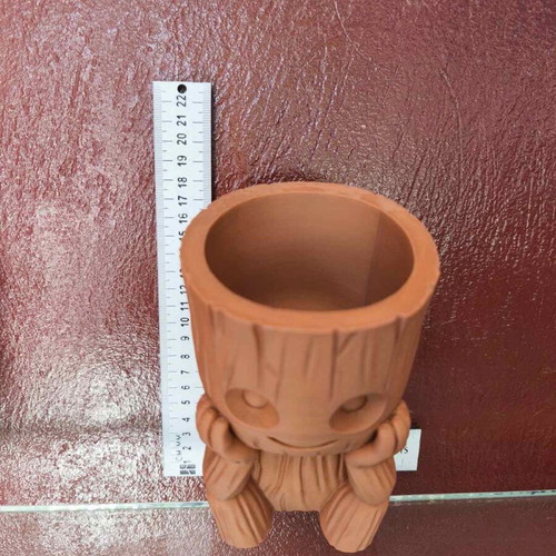 3D Groot planter, brown, 16 cm