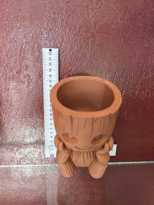 3D Groot planter, brown, 16 cm