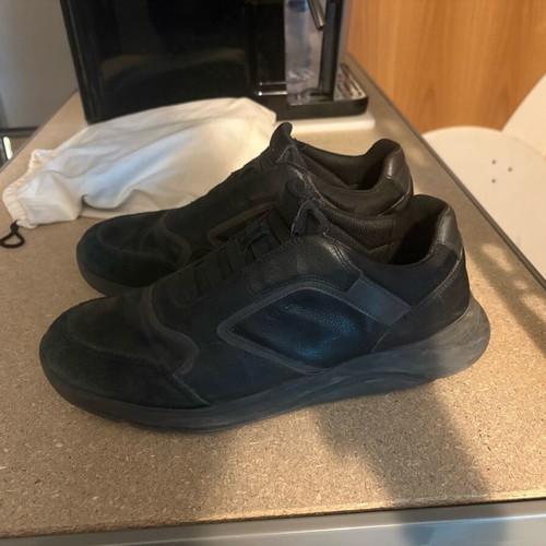 Geox casual shoes used, size 42.5, black, leather and suede