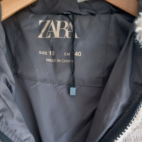Zara fur coat for girls beige like new, size 140 cm