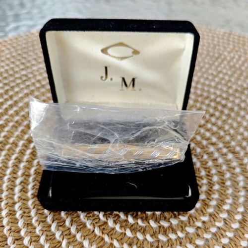 Vintage J.M. tie clip, two-tone silver and gold
