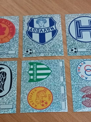 Αυτοκόλλητα Panini 1996 ποδόσφαιρο καινούργια, πακέτο 6 διαφορετικά σήματα με πλάτη