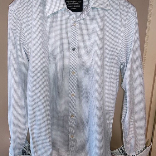Scotch & Soda shirt for cufflinks like new, blue and white checkered