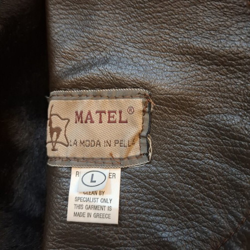 Vintage shearling jacket unisex large, like new, brown suede leather