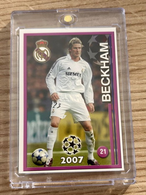 David Beckham Real Madrid Champions 2007 Card in Acrylic Case new