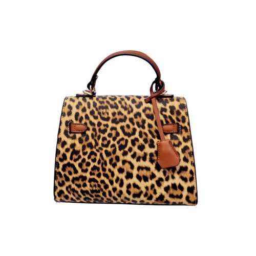 Animal print handbag new, black and brown