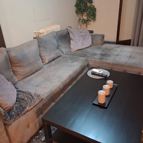Corner sofa 3-seater used, gray, 190×190, three-seat + corner