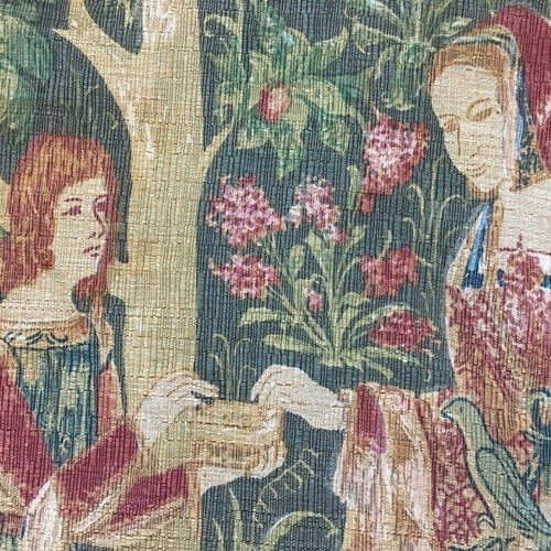 French tapestry used, large medieval-style replica