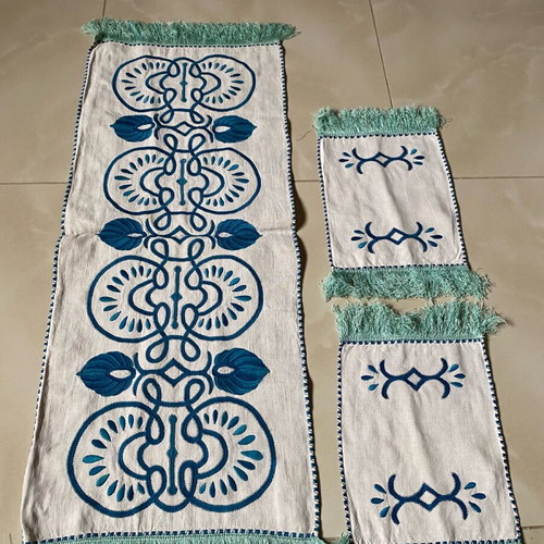 Traditional vintage table runner used
