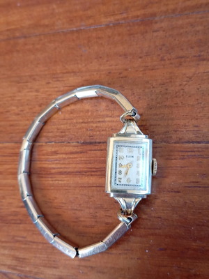 Elgin vintage women's wristwatch 10K golden filled, needs repair, used