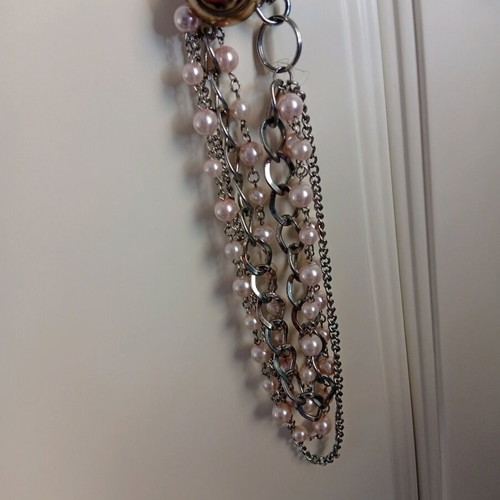 Necklace with five strands like new, gray