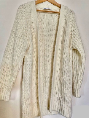 Zara knitted cardigan used, white, size S