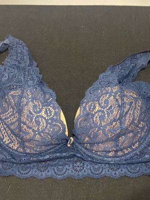 Σουτιέν με δαντέλα μπλε σκούρο Intimissimi 75b μεταχειρισμένο χωρίς ενίσχυση