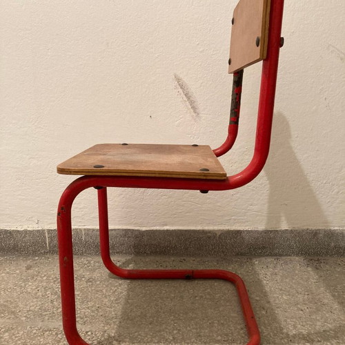 Children's chair from the 70s used, wood metal