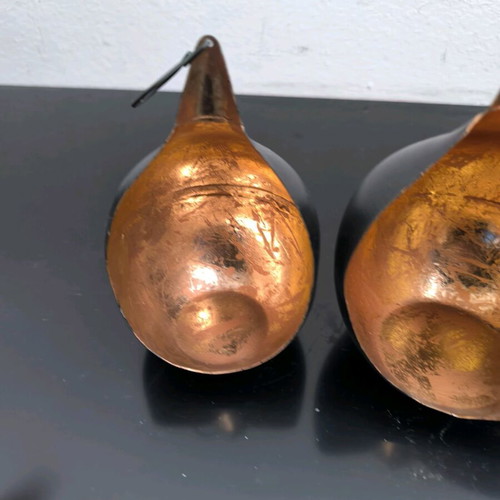 Decorative tealight holders like new, bronze and black color, set of 2
